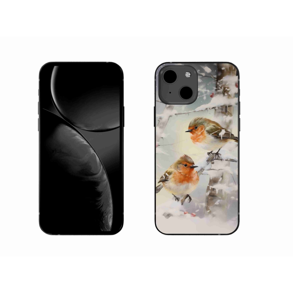 Zselés borítás mmCase iPhone 13 készülékhez - madarak télen