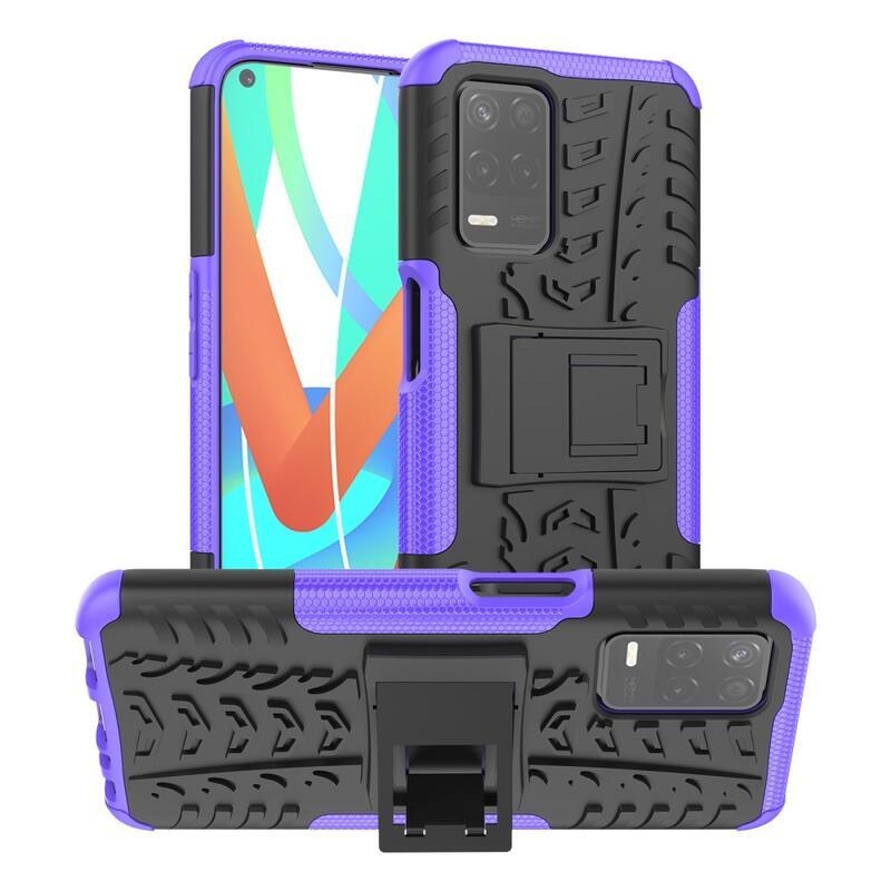 Kick tartós hibrid mobiltelefon borító Realme 8 5G - lila