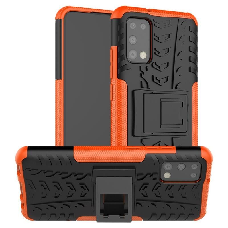 Rúgásálló hibrid borítás Samsung Galaxy A02s (164.2x75.9x9.1mm) - narancssárga