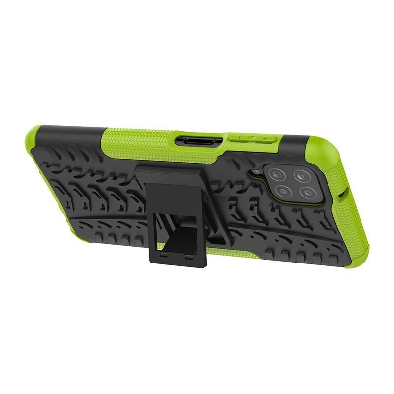 Kick tartós hibrid borítás Samsung Galaxy A12/M12 készülékhez - zöld színű