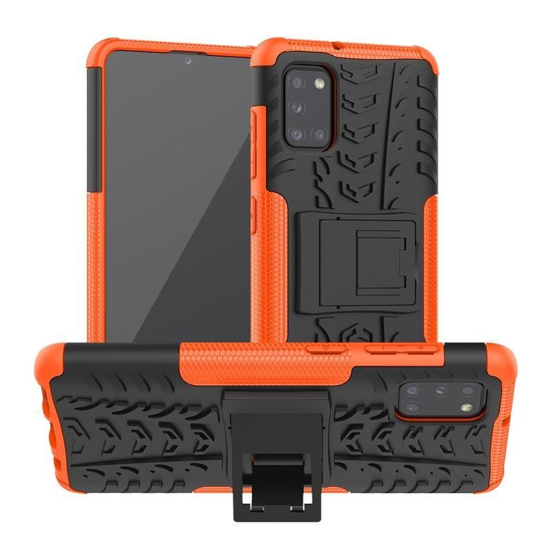 Kick tartós hibrid borítás Samsung Galaxy A31 készülékhez - narancssárga