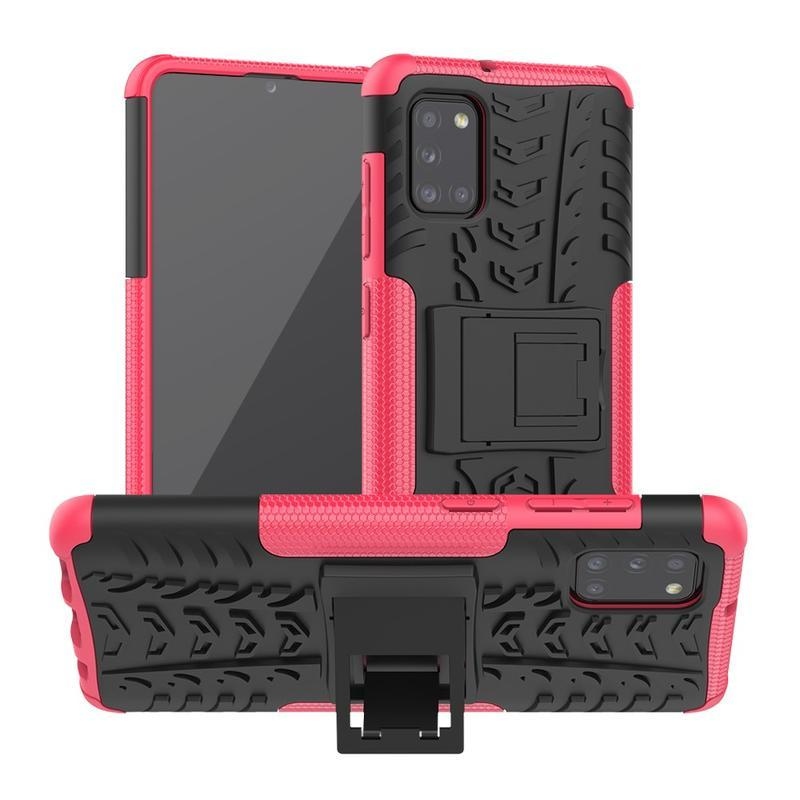 Kick tartós hibrid borítás Samsung Galaxy A31-hez - rózsaszínű