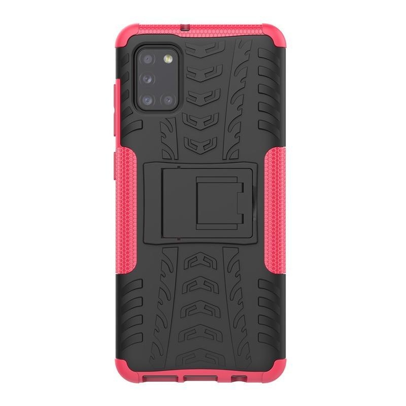 Kick tartós hibrid borítás Samsung Galaxy A31-hez - rózsaszínű