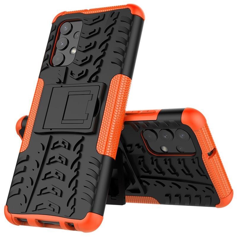 Kick tartós hibrid borítás Samsung Galaxy A32 4G készülékhez - narancssárga