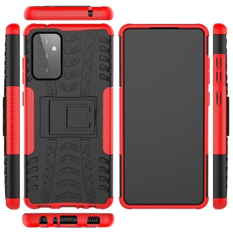 Kick tartós hibrid borítás Samsung Galaxy A72 5G/4G készülékhez - piros