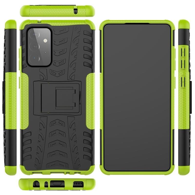 Kick tartós hibrid borítás Samsung Galaxy A72 5G/4G készülékhez - zöld