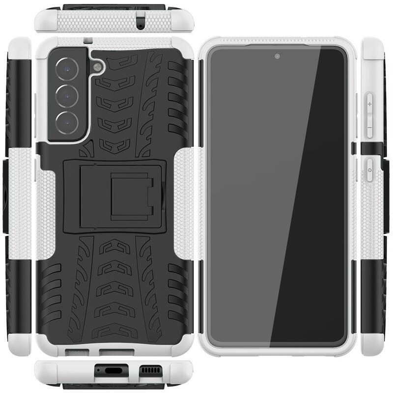 Rúgásálló hibrid borítás Samsung Galaxy S21 FE 5G készülékhez - fehér