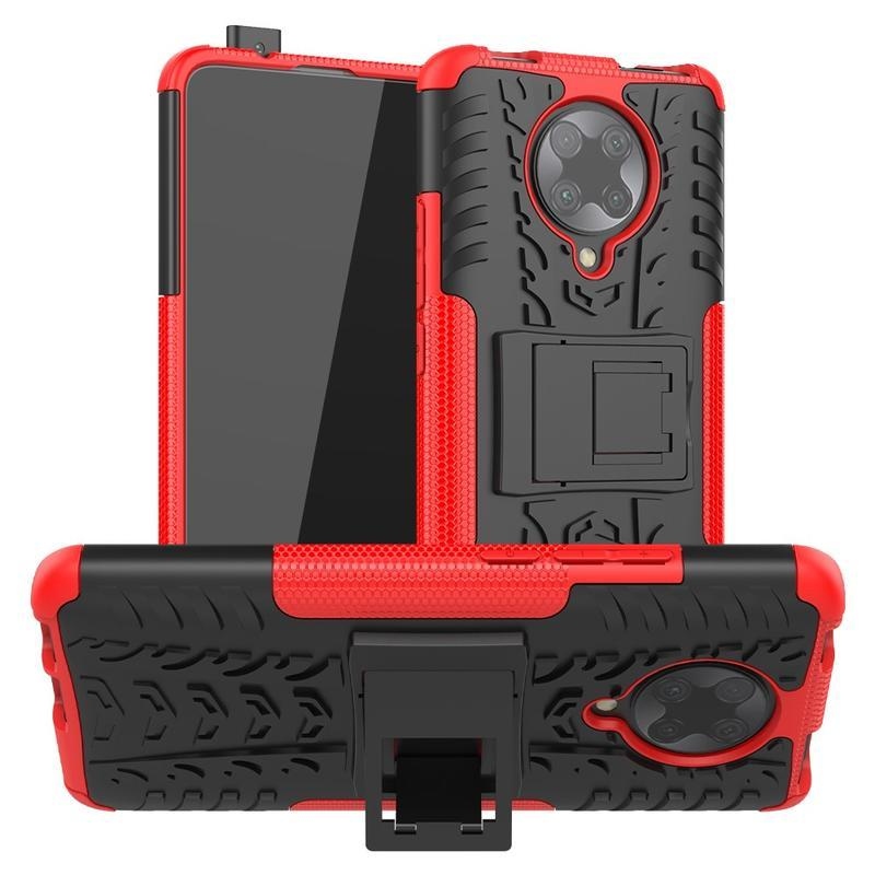 Kick tartós hibrid borítás a Xiaomi Poco F2 Pro-hoz - piros