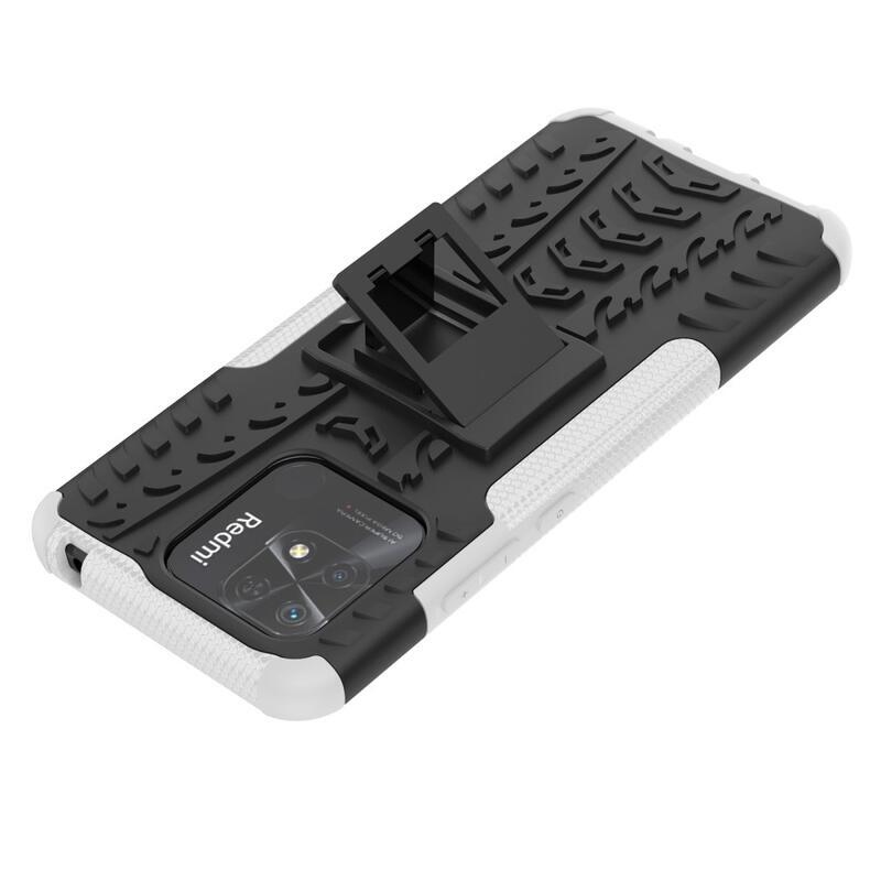 Kick tartós hibrid borítás Xiaomi Redmi 10C-hez - fehér