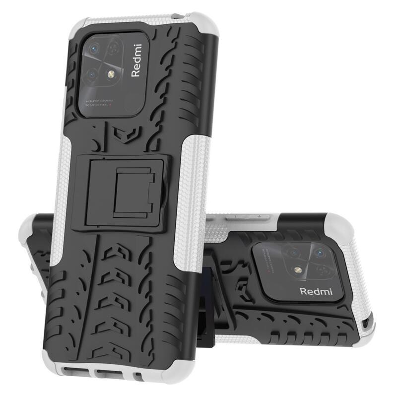 Kick tartós hibrid borítás Xiaomi Redmi 10C-hez - fehér
