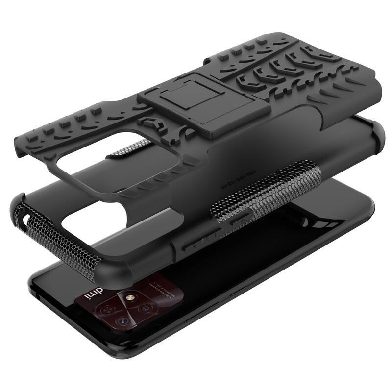 Kick tartós hibrid borítás Xiaomi Redmi 10C-hez - fekete