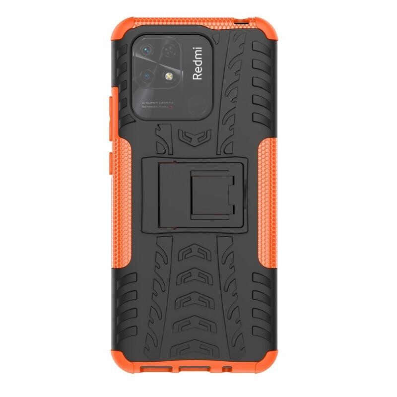 Kick tartós hibrid borítás Xiaomi Redmi 10C-hez - narancssárga