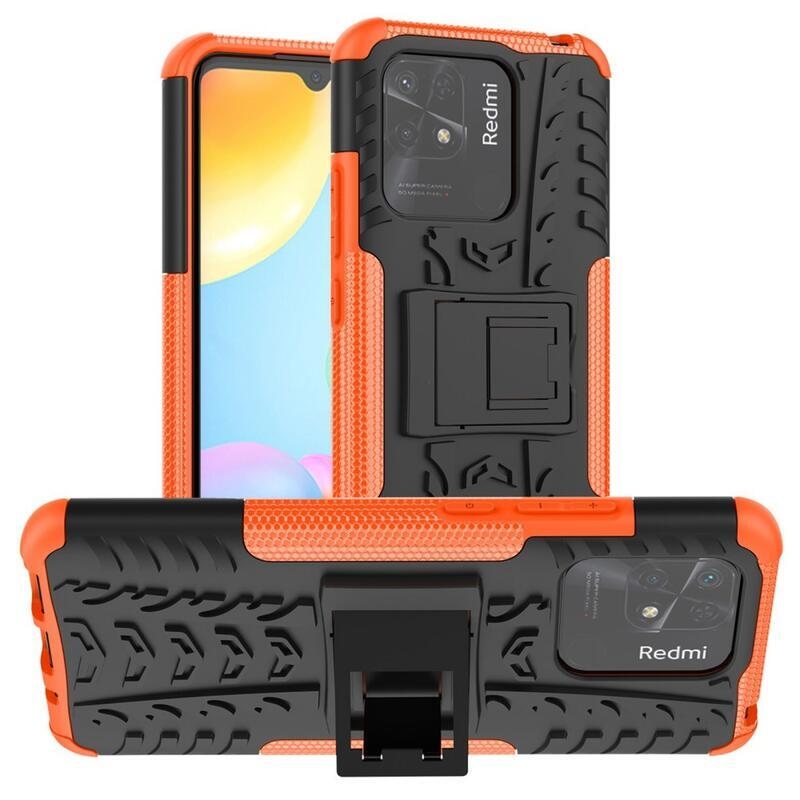 Kick tartós hibrid borítás Xiaomi Redmi 10C-hez - narancssárga