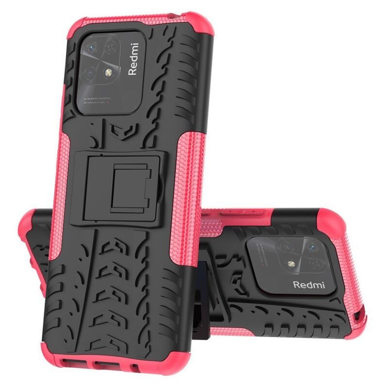 Kick tartós hibrid borítás Xiaomi Redmi 10C-hez - rózsaszínű