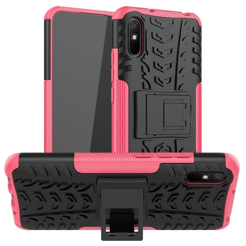 Kick tartós hibrid borítás a Xiaomi Redmi 9A számára - rózsaszínű
