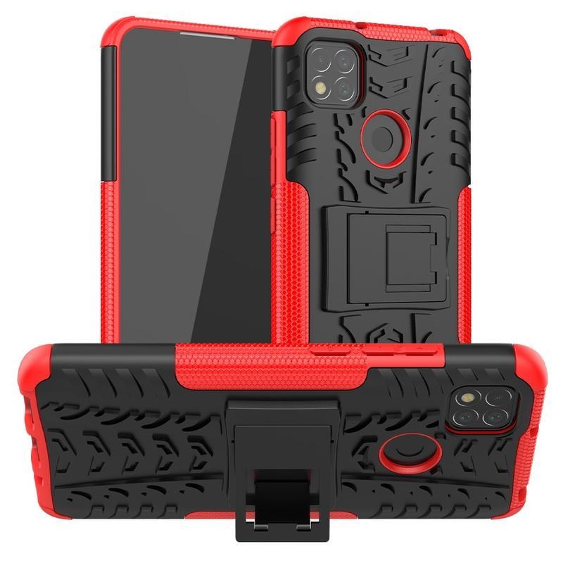 Kick tartós hibrid borítás Xiaomi Redmi 9C-hez - piros