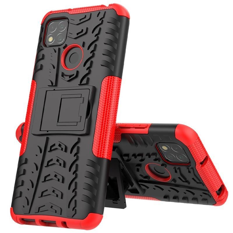 Kick tartós hibrid borítás Xiaomi Redmi 9C-hez - piros