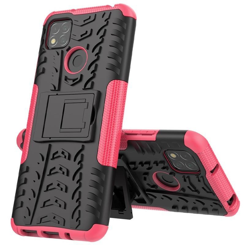 Kick tartós hibrid borítás Xiaomi Redmi 9C-hez - rózsaszínű