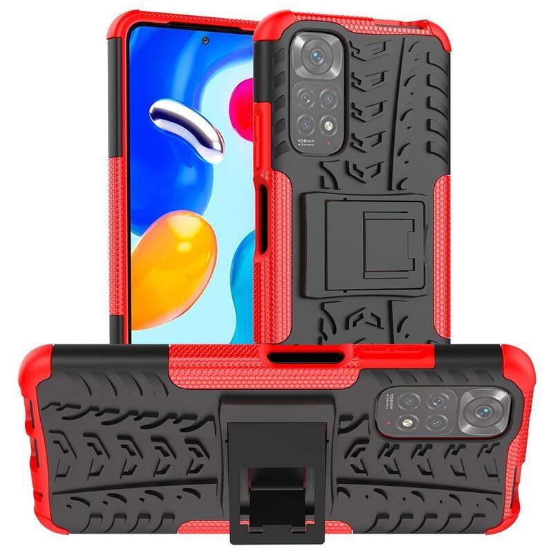 Kick tartós hibrid borítás a Xiaomi Redmi Note 11 4G/Note 11S 4G készülékhez - piros színű