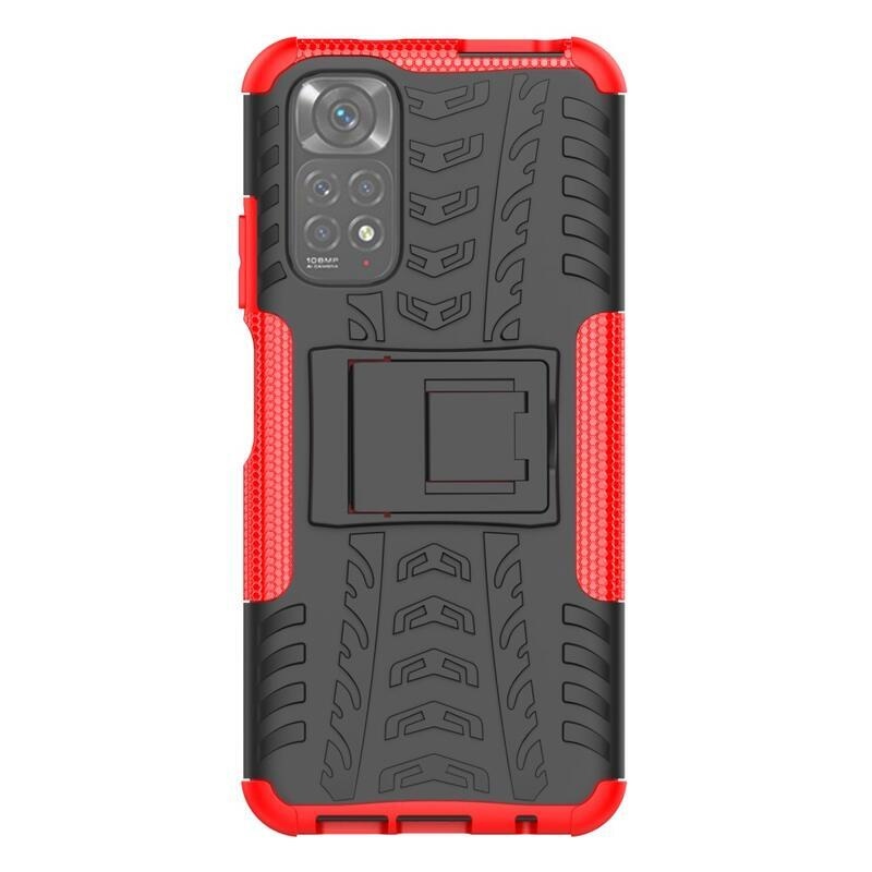 Kick tartós hibrid borítás a Xiaomi Redmi Note 11 4G/Note 11S 4G készülékhez - piros színű
