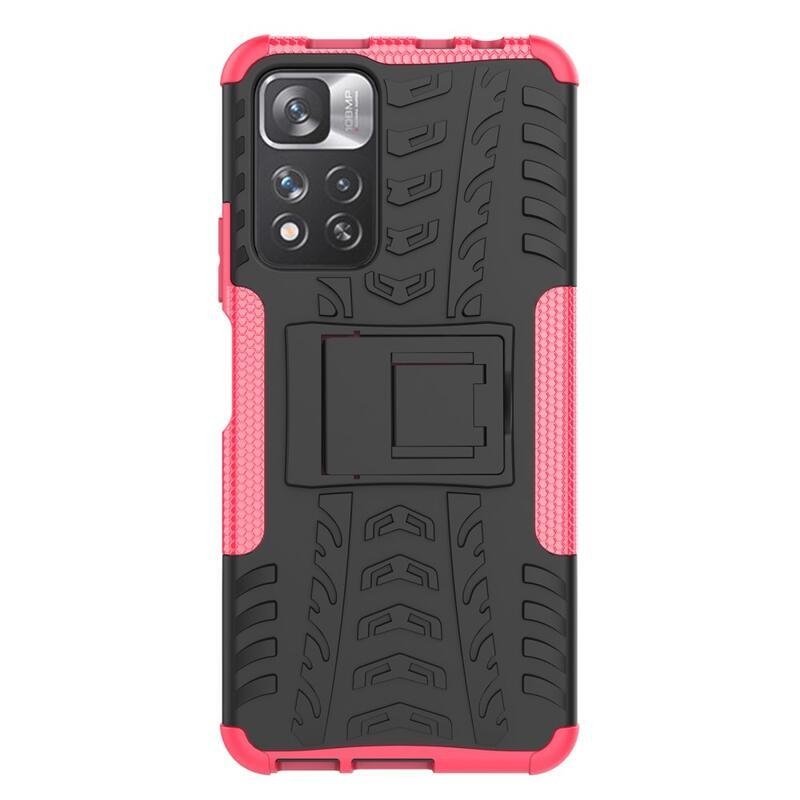 Kick tartós hibrid borítás a Xiaomi Redmi Note 11 Pro+ 5G számára - rózsaszínű