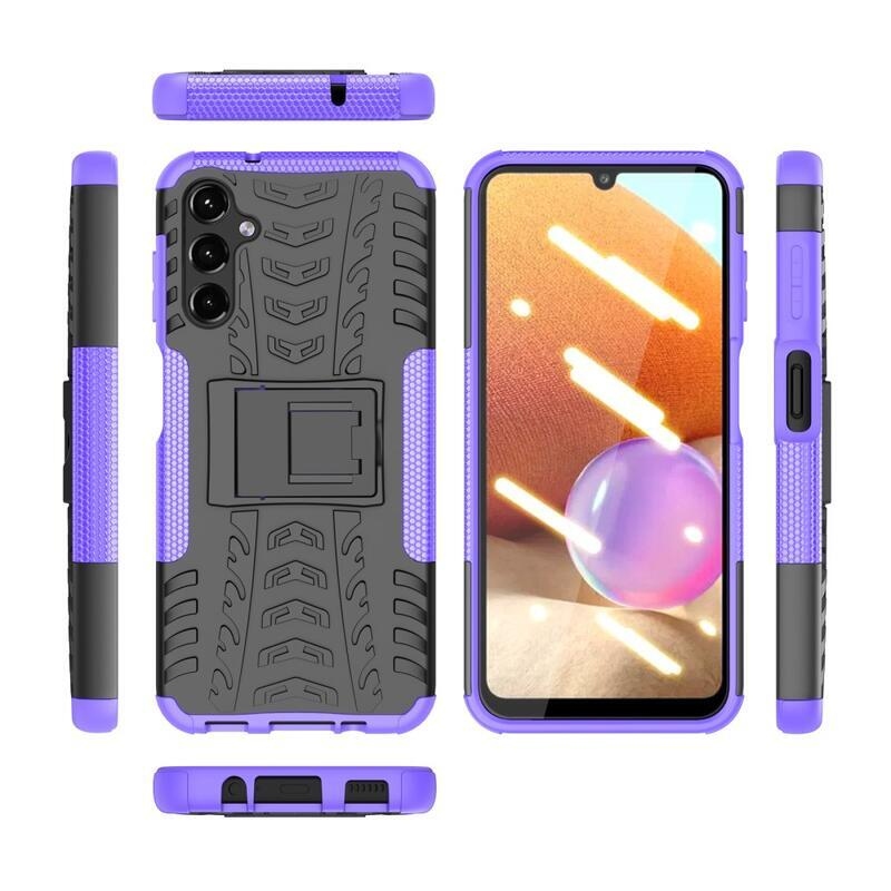 Rúgásálló hibrid borítás Samsung Galaxy A14 4G/5G készülékhez - lila