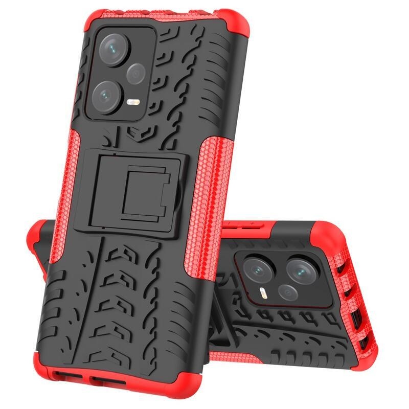 Kick tartós hibrid borítás a Xiaomi Redmi Note 12 Pro+ 5G számára - piros