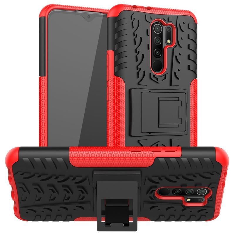Kick tartós hibrid borítás Xiaomi Redmi 9-hez - piros