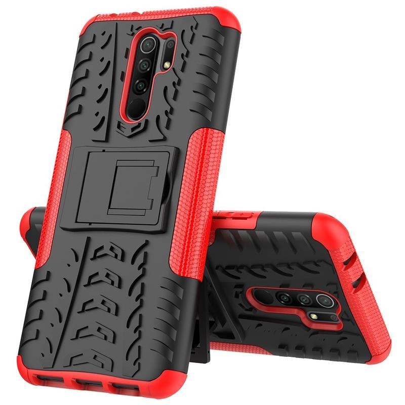 Kick tartós hibrid borítás Xiaomi Redmi 9-hez - piros