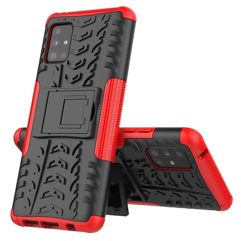 Kick tartós hibrid borítás Samsung Galaxy A51 5G készülékhez - piros