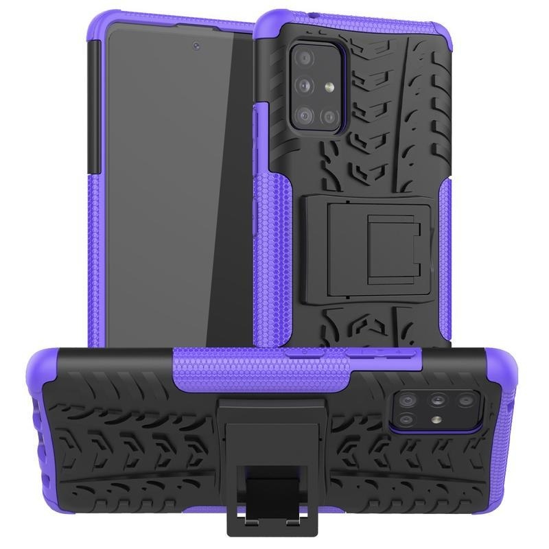 Kick tartós hibrid borítás Samsung Galaxy A51 5G készülékhez - lila