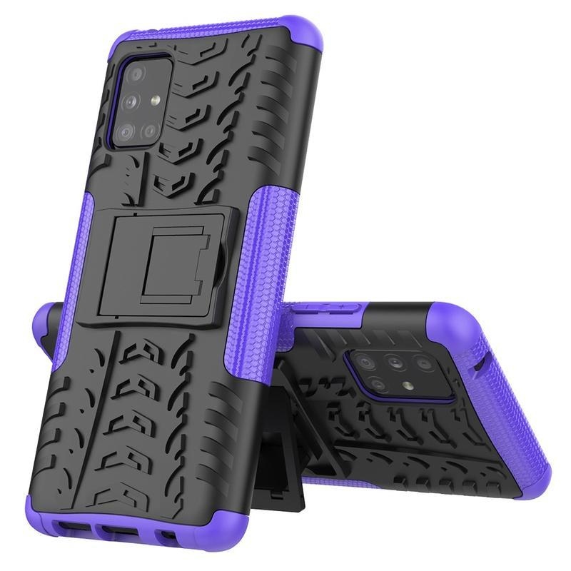 Kick tartós hibrid borítás Samsung Galaxy A51 5G készülékhez - lila
