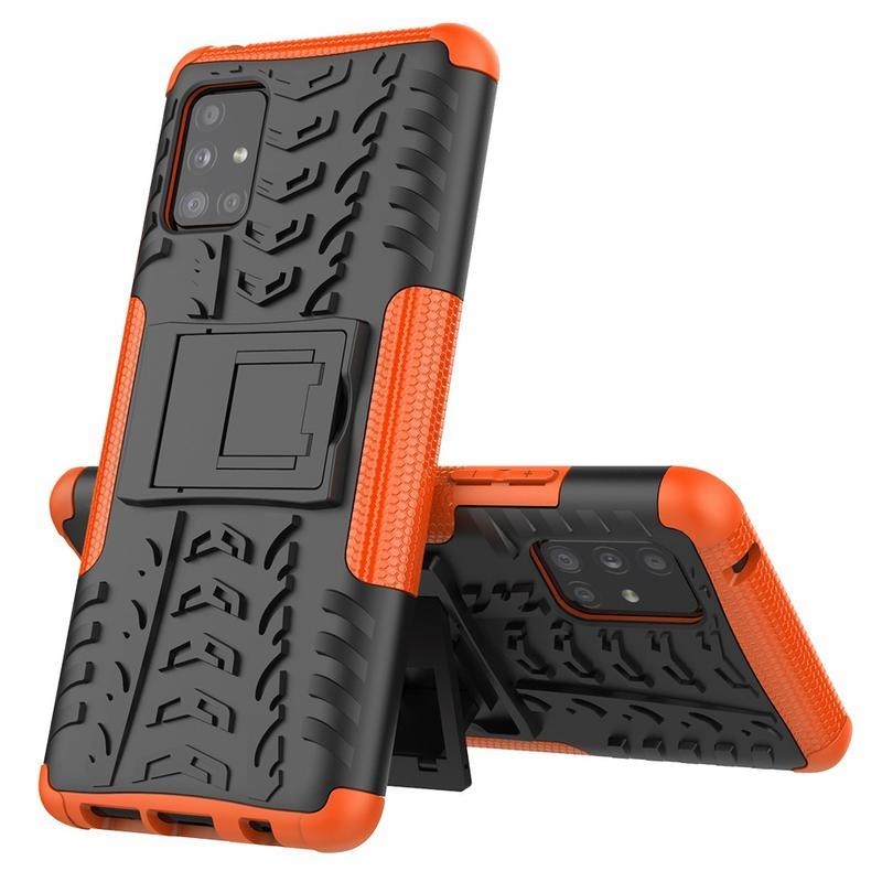 Kick tartós hibrid borítás Samsung Galaxy A51 5G készülékhez - narancssárga