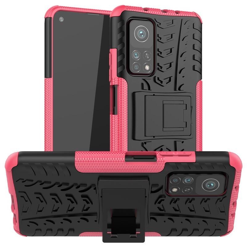 Rúgásálló hibrid borítás a Xiaomi Mi 10T 5G/10T Pro 5G készülékhez - rózsaszínű