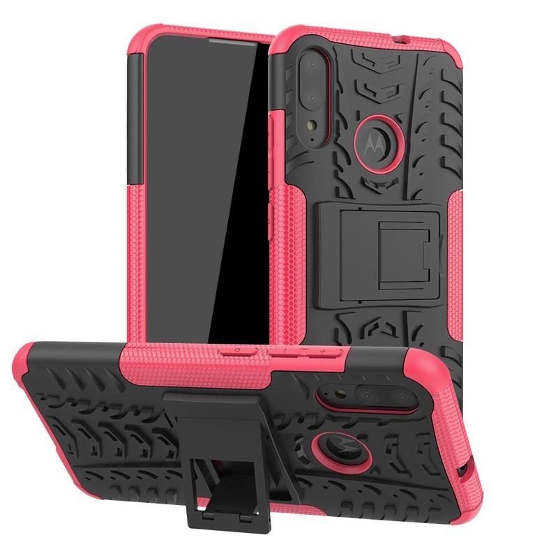 Kick tartós hibrid tok a Motorola Moto E6 Plus számára - rózsaszínű