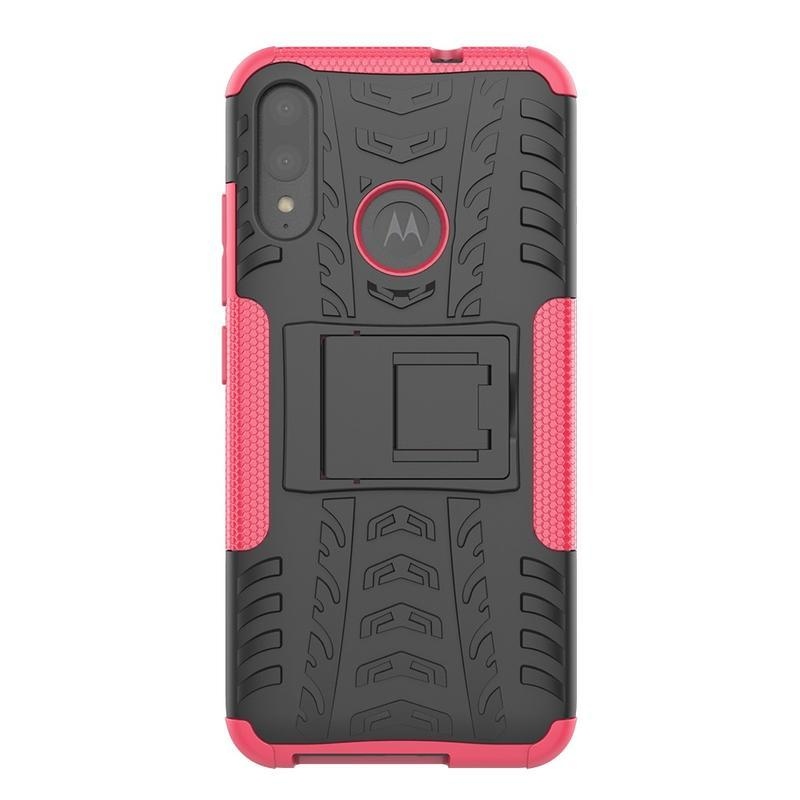 Kick tartós hibrid tok a Motorola Moto E6 Plus számára - rózsaszínű