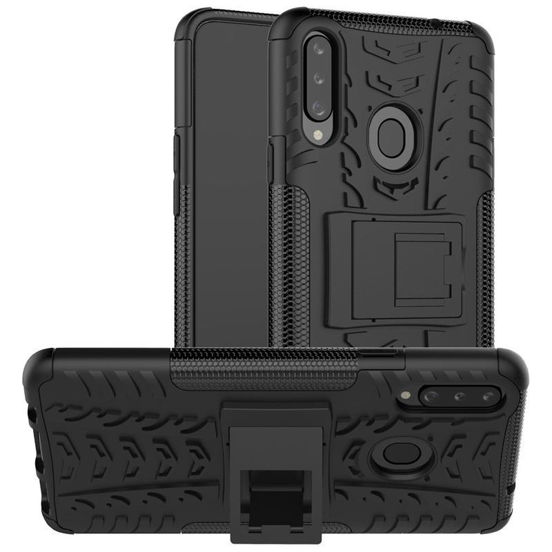 Kick tartós hibrid mobiltáska Samsung Galaxy A20s készülékhez - fekete