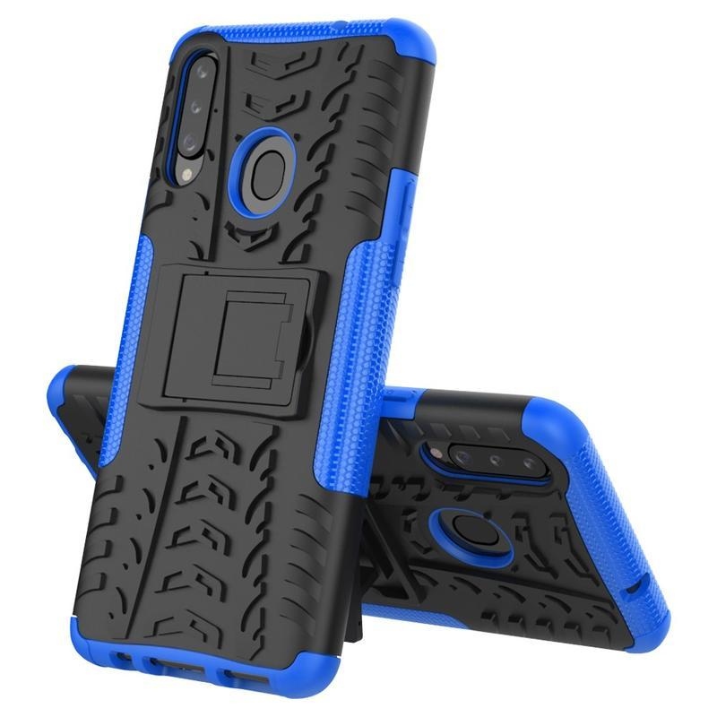 Kick tartós hibrid mobiltáska Samsung Galaxy A20s készülékhez - kék