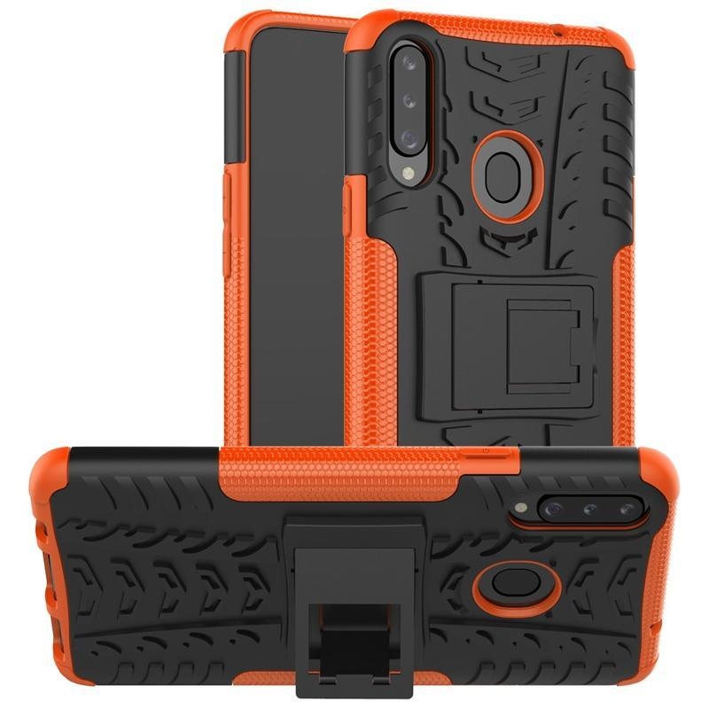 Kick tartós hibrid mobil tok Samsung Galaxy A20s készülékhez - narancssárga