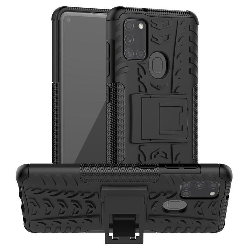 Kick tartós hibrid tok Samsung Galaxy A21s készülékhez - fekete