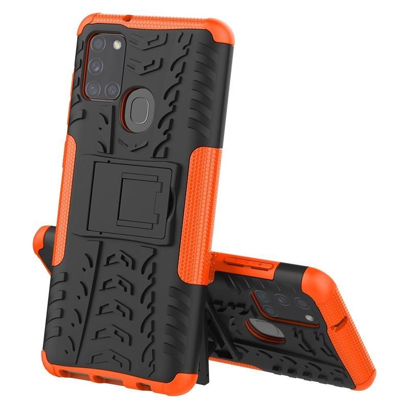 Kick tartós hibrid mobil tok Samsung Galaxy A21s készülékhez - narancssárga