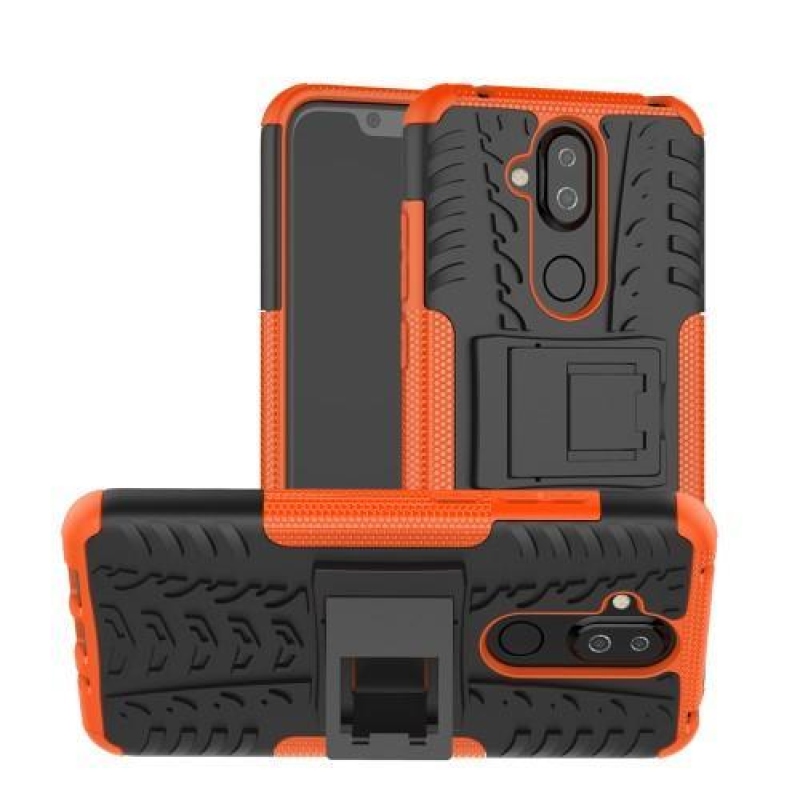 Kick tartós hibrid tok Nokia 8.1 készülékhez - narancssárga színben
