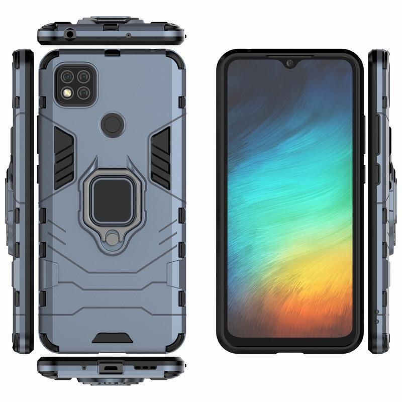 Guardy tartós hibrid tok ujjmarkolattal Xiaomi Redmi 9C-hez - kék