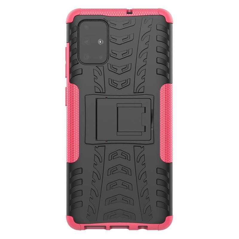 Kick hibrid tartós borító Samsung Galaxy A71-hez - rózsaszínű