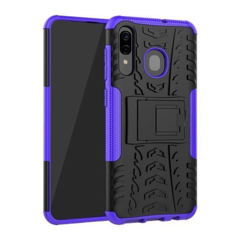 Kick hibrid tartós tok Samsung Galaxy A50 / A30 / A30s / A20 készülékhez - lila