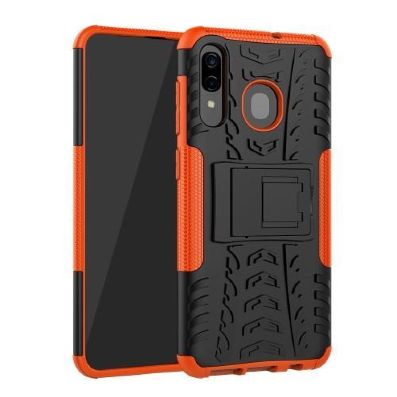 Kick hibrid tartós tok Samsung Galaxy A50 / A30 / A30s / A20 - narancssárga színben