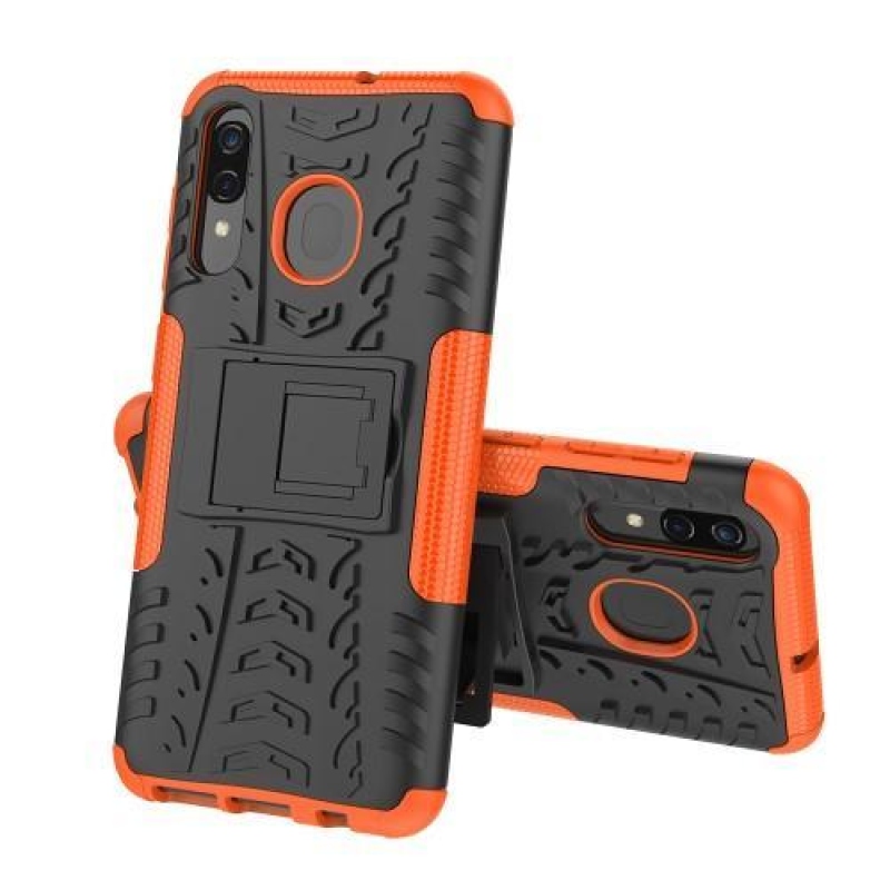 Kick hibrid tartós tok Samsung Galaxy A50 / A30 / A30s / A20 - narancssárga színben