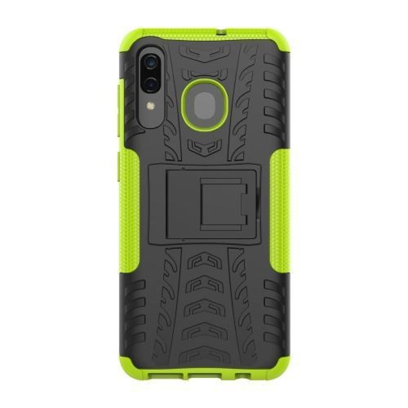 Kick hibrid tartós tok Samsung Galaxy A50 / A30 / A30s / A20 készülékhez - zöld színű