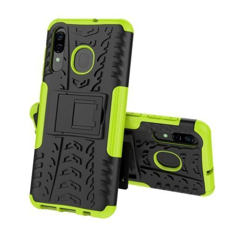 Kick hibrid tartós tok Samsung Galaxy A50 / A30 / A30s / A20 készülékhez - zöld színű