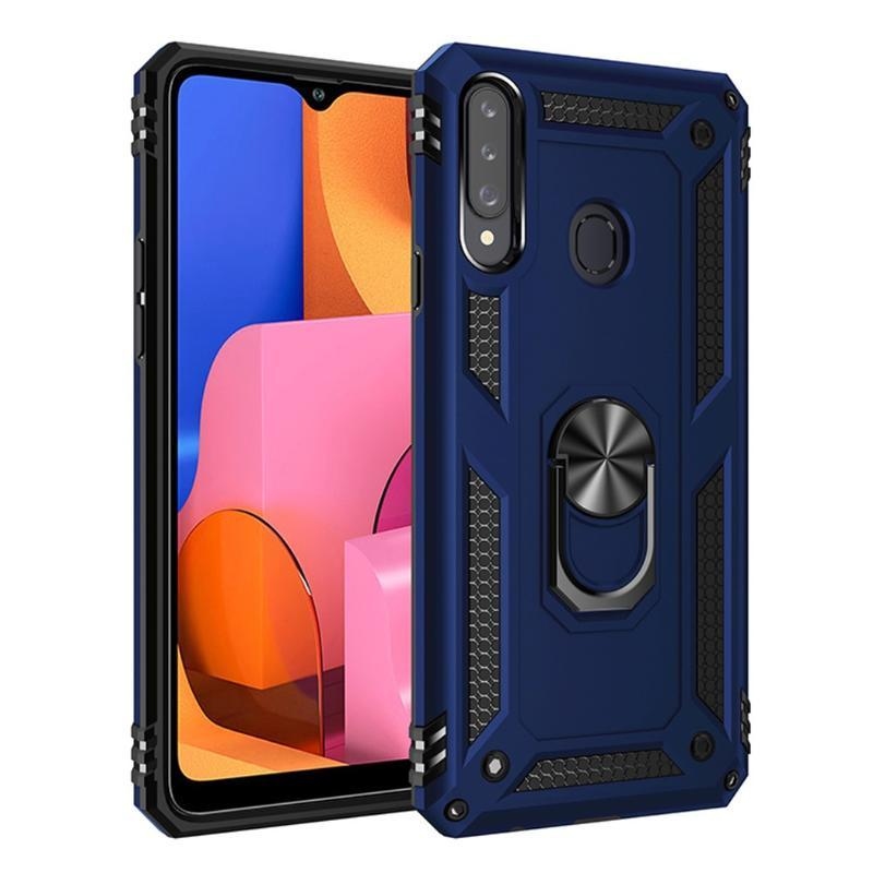 Kickstand tartós hibrid borítás Samsung Galaxy A20s készülékhez - kék